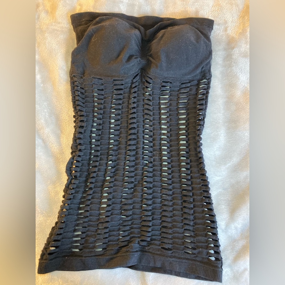 Fashion Forms Strapless Black Crochet Tube Top